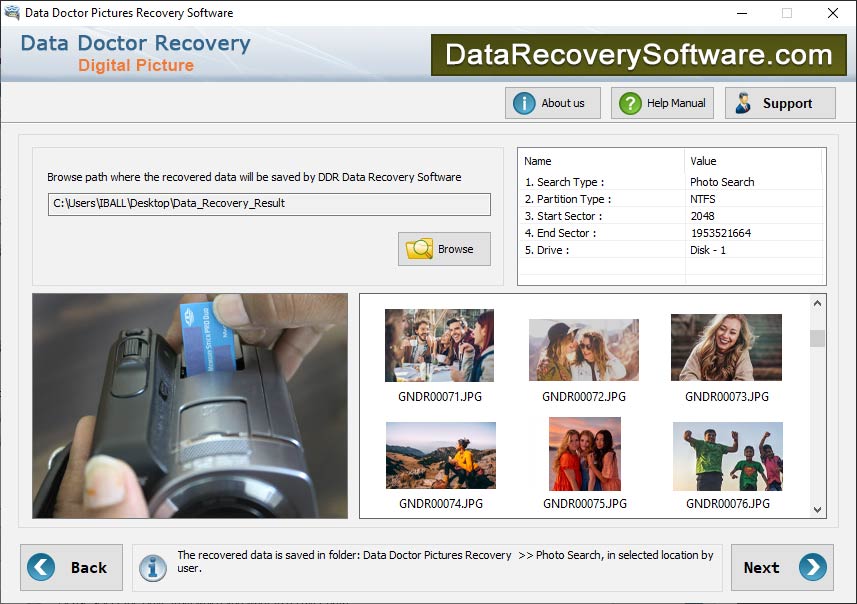 DDR Digital Pictures Recovery Software