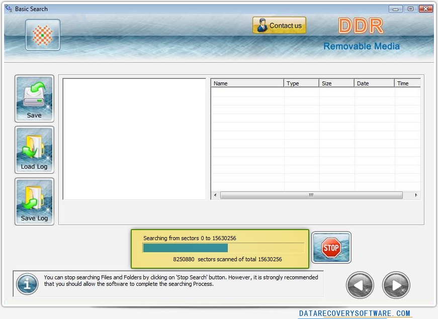 Screenshots of Data Recovery Software for USB Digital Storage device